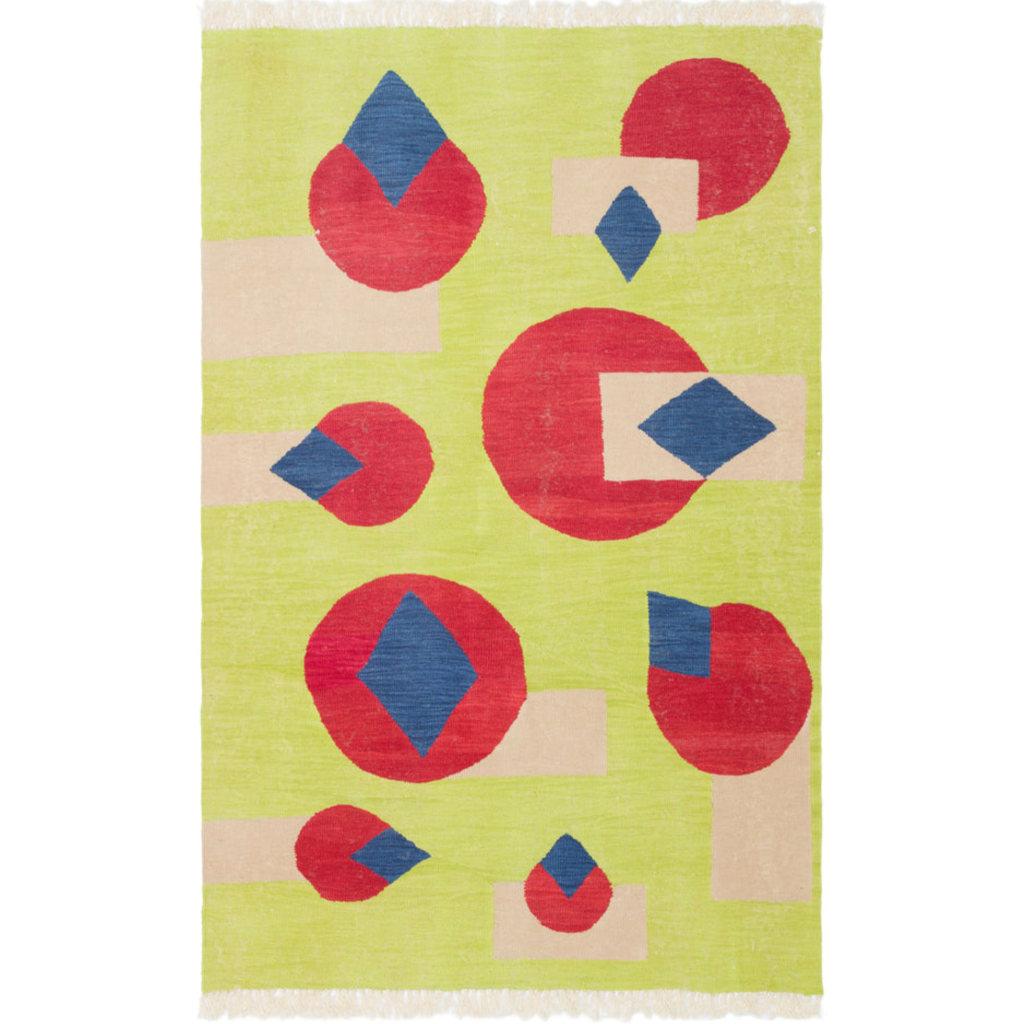 "ÖPÜŞEN KUŞLAR", Aslı Özbek, El dokuması kilim